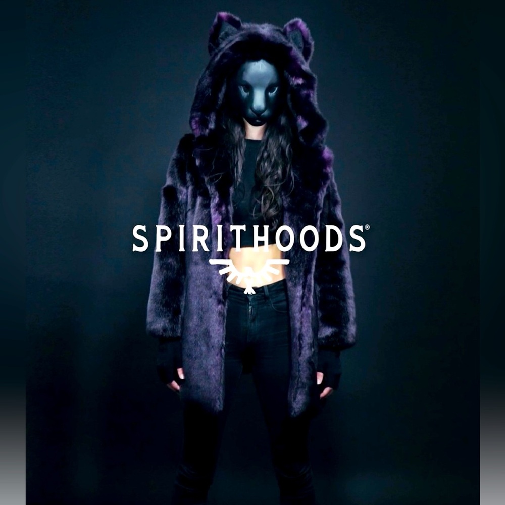 SpiritHoods MIDNIGHT WOLF WOMEN'S PURPLE FAUX FUR COAT - CLASSIC, LUXE